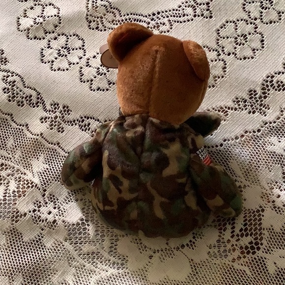 TY Beanie Hero bear camouflage w/ patch bd 3/12/2003 hang tag still on. - Picture 3 of 10